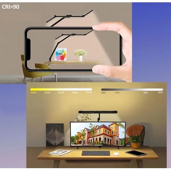 Lampă de birou LED tactilă dimabilă 24W 230V 3000-6500K CRI 92 negru