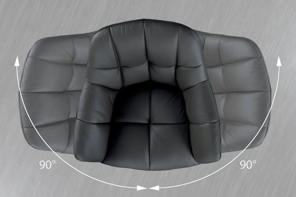 Set 2 scaune pivotante Papillon, piele neagra