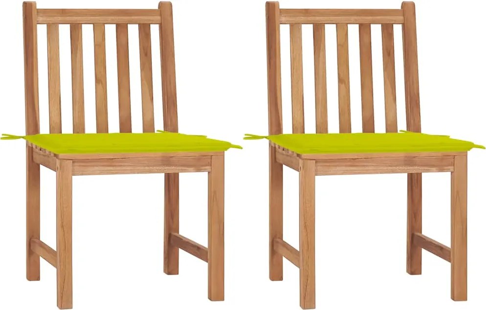 vidaXL Scaune de grădină cu perne, 2 buc., lemn masiv de tec