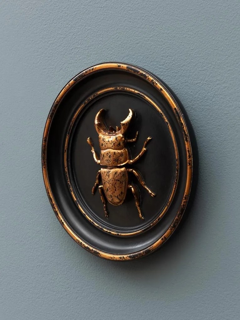 Decoratiune de perete din rasina, aspect vintage, Beetle