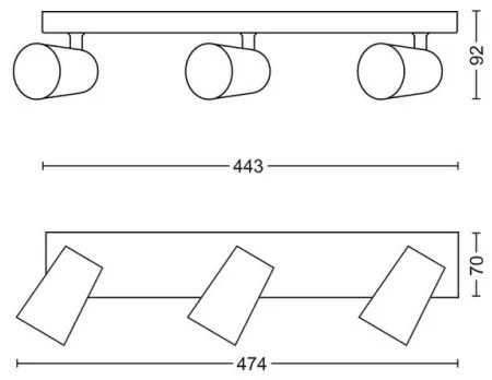 Spot LED MYLIVING PAISLEY 3xGU10/5,5W/230V Philips 50573/31/PN