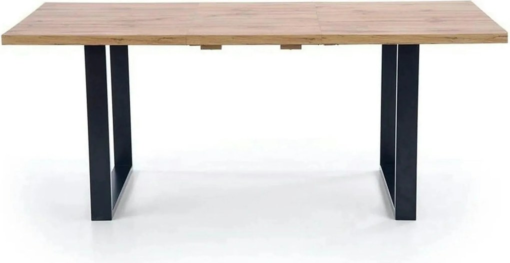 Masa extensibila VENOM, stejar wotan/negru, PAL/otel, 160-210x90x74 cm