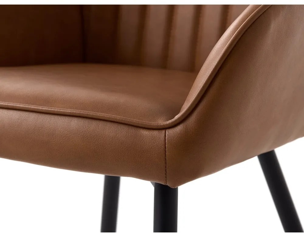 Set de scaune de sufragerie maro cu cotiere 2 buc. tapițat Nolan Stripe – Unique Furniture