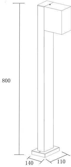 Lampă de exterior BOSTON 1xGU10/10W/230V 80 cm IP54 negru