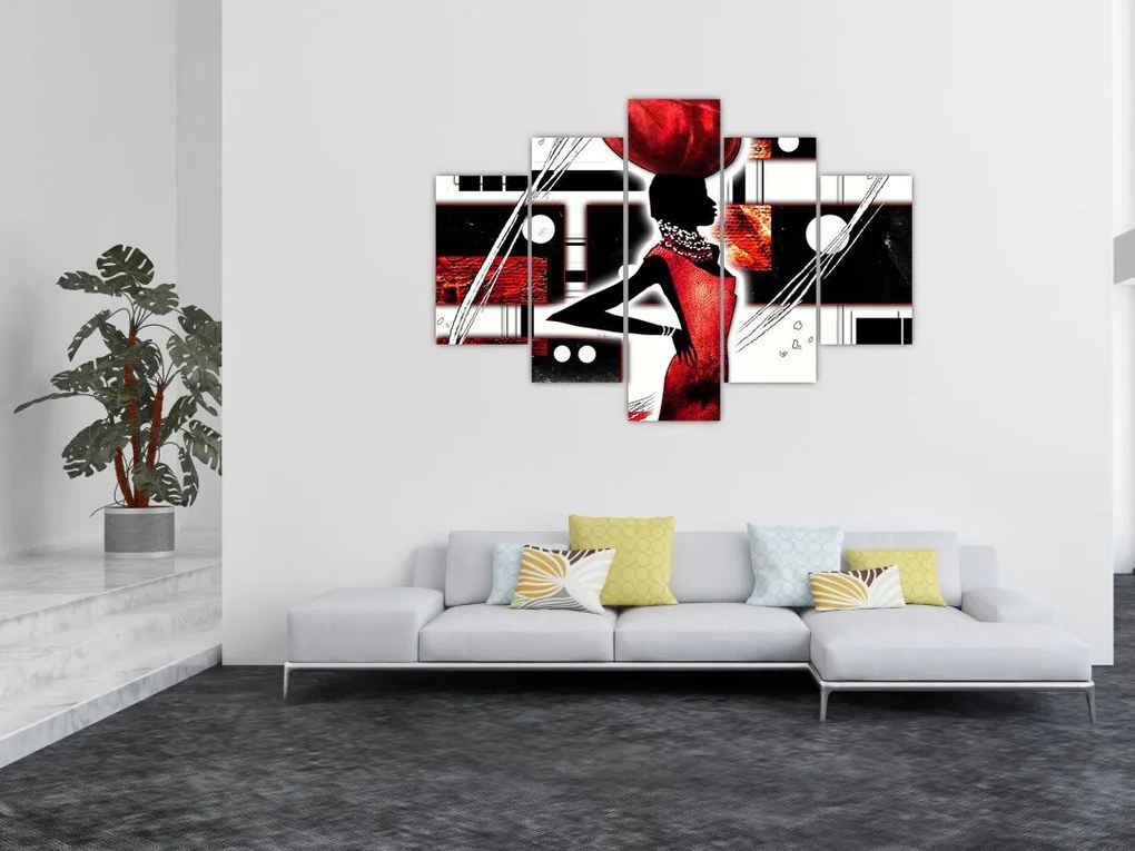 Tablou picuturii cu damă străveche (150x105 cm)