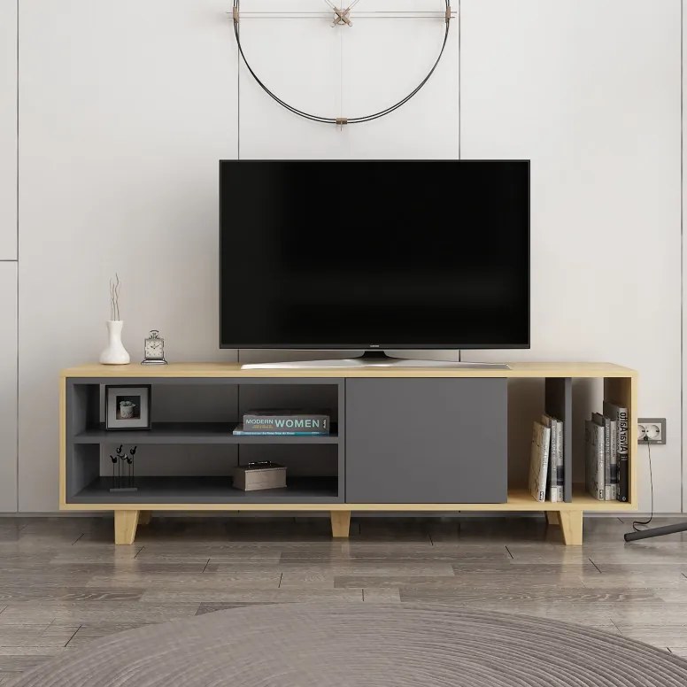 Comoda TV Rosmar - Oak, Antracit