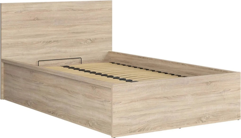 Pat TETRIX 120x200, stejar sonoma, PAL laminat, cu somiera si lada dep