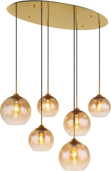 Globo 15788-6H - Lustră suspendată pe cablu JAMESSA 6xE27/60W/230V alamă