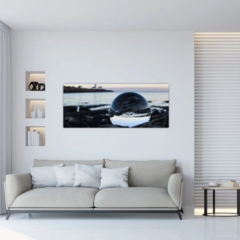 Tablou - Bile de sticlă pe piatră (120x50 cm)