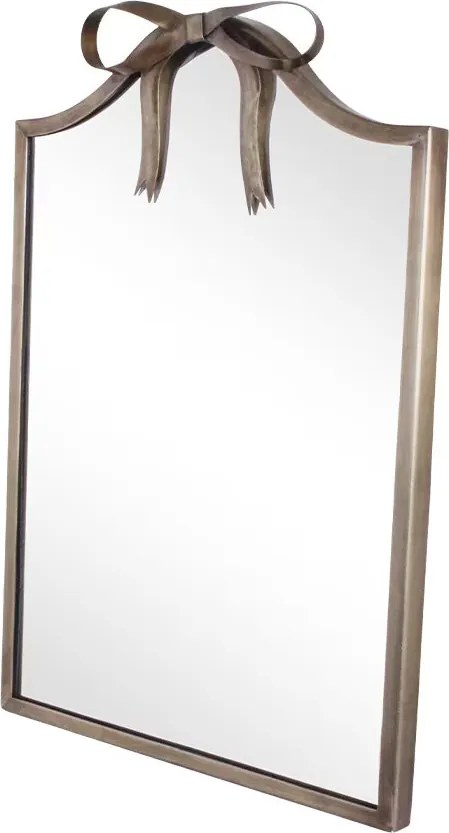 Oglindă decorativă din metal cu fundă, finisaj alamă antichizată, 30,5 x 44 cm, „Bow"