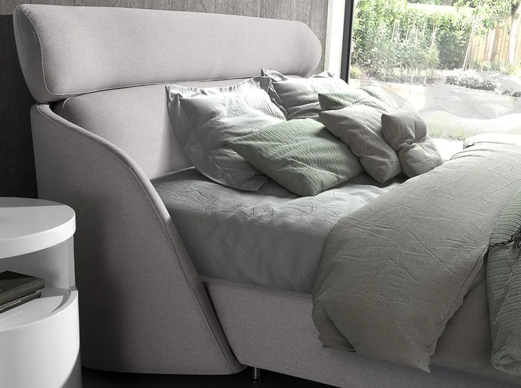 Pat dublu tapitat design LUX Light grey 180x200cm