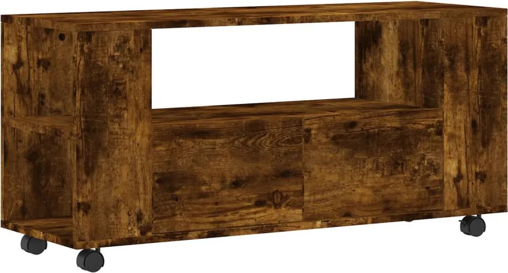 vidaXL Comodă TV, stejar fumuriu, 102x34,5x43 cm, lemn prelucrat