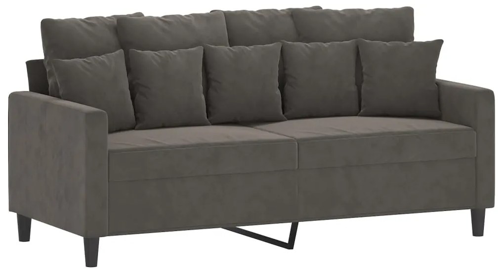 348876 vidaXL Canapea cu 2 locuri, gri închis, 140 cm, catifea