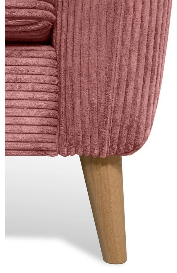 Colțar roz cu tapițerie din catifea reiată (cu colț pe partea stângă ) Paris – Scandic