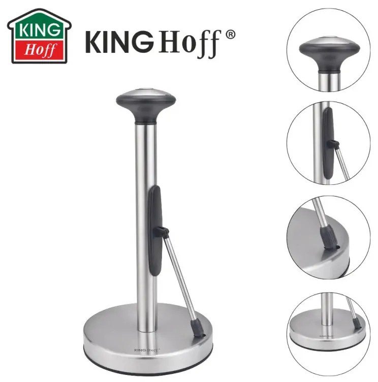 Suport pentru hartie de bucatarie Kinghoff KH 1955, 36,5 cm, Otel inoxidabil, Argintiu