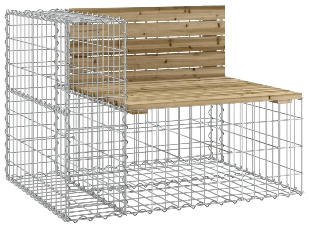 834382 vidaXL Bancă de grădină design gabion 92x71x65,5 cm lemn pin impregnat