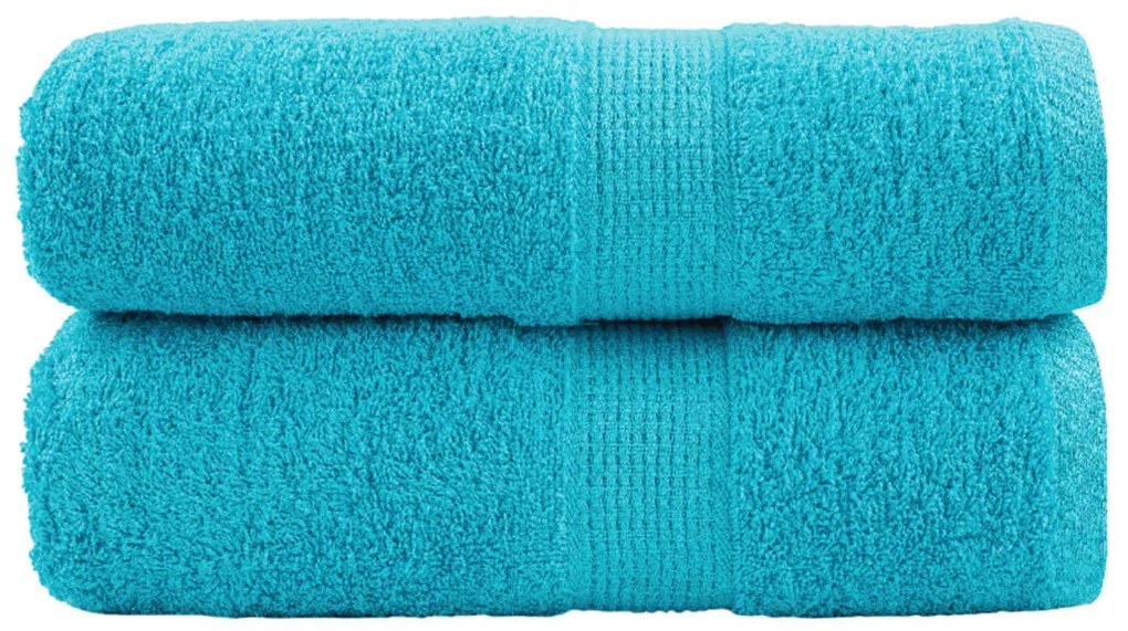 vidaXL Prosoape oaspeți premium SOLUND 2 buc turcoaz 30x50 cm 600 gsm