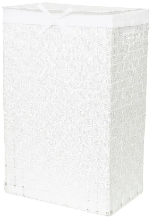 Coș de rufe cu capac Compactor Laundry Linen, înălțime 60 cm, alb