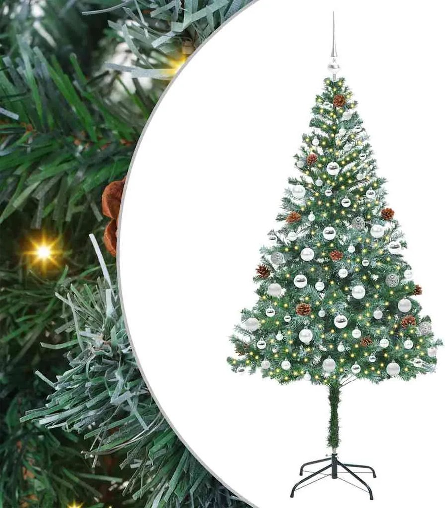 vidaXL Brad de Crăciun artificial cu 300 LED Verde 180 cm PVC și Oțel