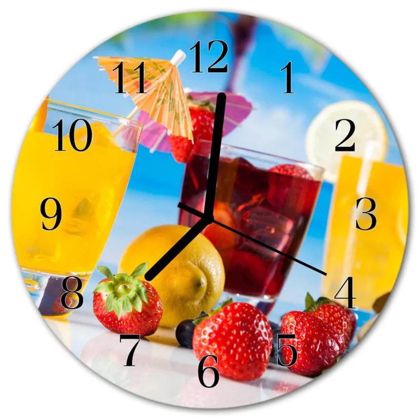 Ceas de perete din sticla rotund Cocktail Alimente și băuturi Multi-colorat