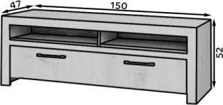 Comoda TV, 150x47x52 cm, JANEZ, ADRK Furniture
