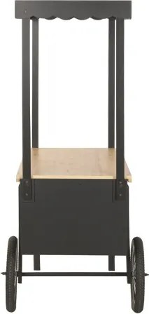 Stand decorativ din metal si lemn cu copertina, „Market Style”