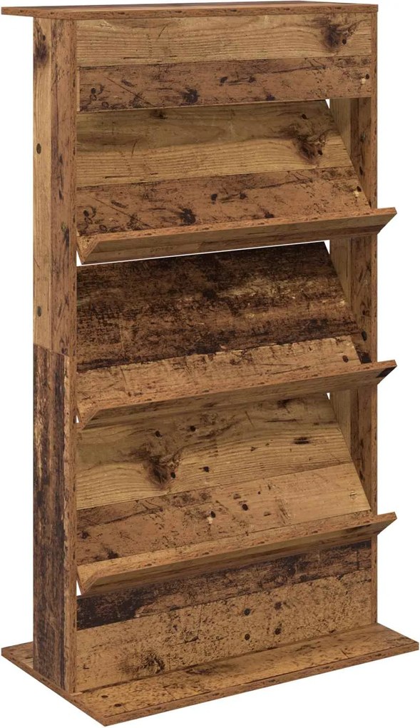 vidaXL Raft pentru reviste Lemn vechi 70 x 41 x 126 cm Lemn compozit