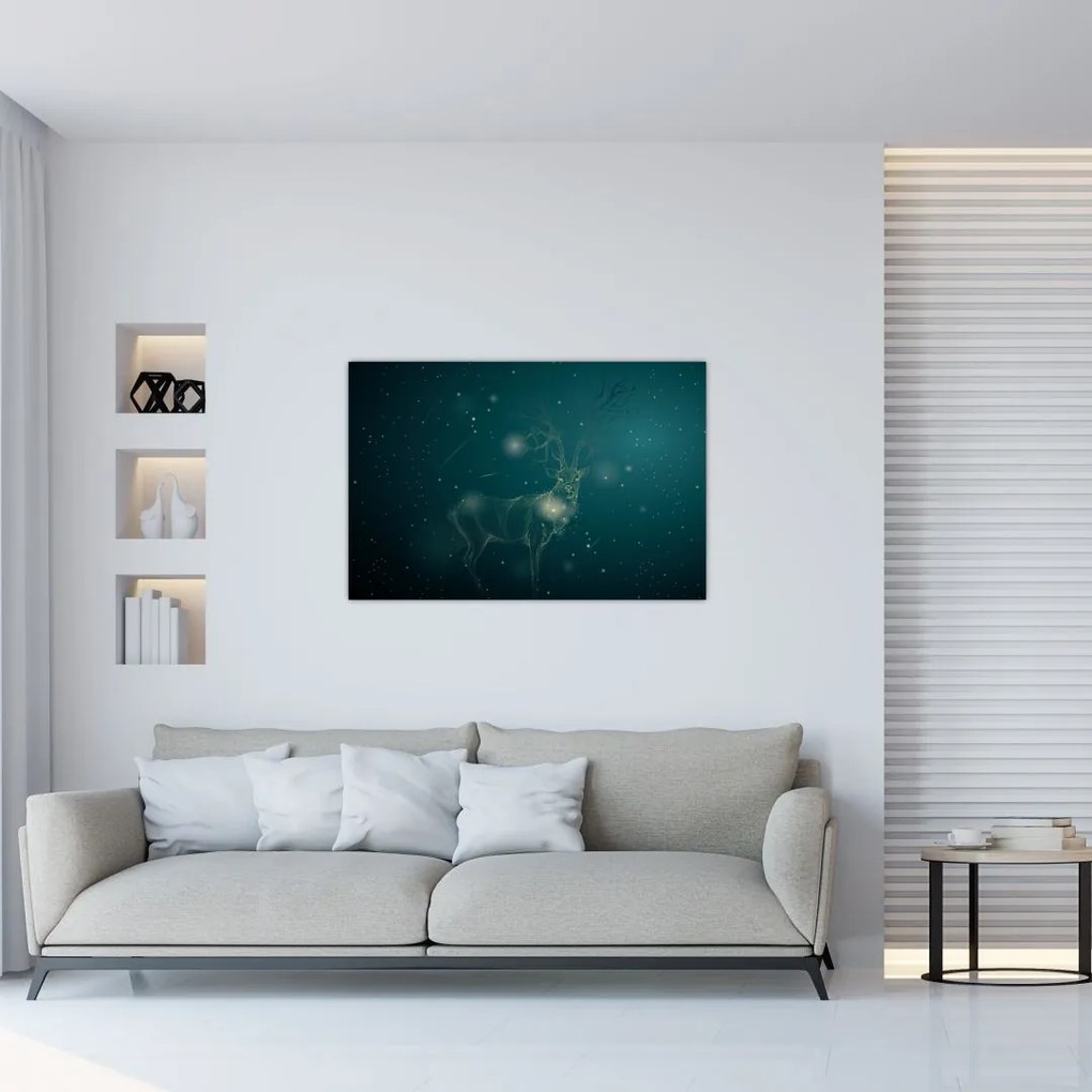 Tablou - Cerb magic noaptea (90x60 cm)