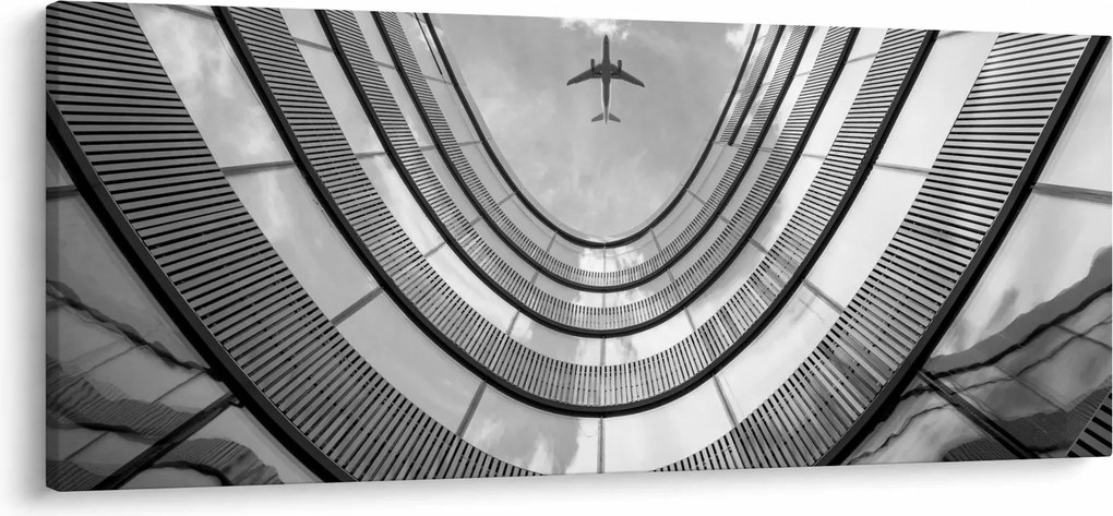 Tablou - Avionul deasupra clădirii (120x50 cm)