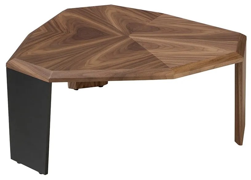 Masuta de cafea asimetrica design modern Walnut and Black