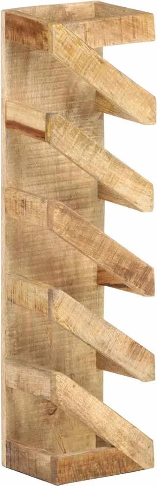 vidaXL Suport de vin pentru 5 sticle, lemn masiv de mango