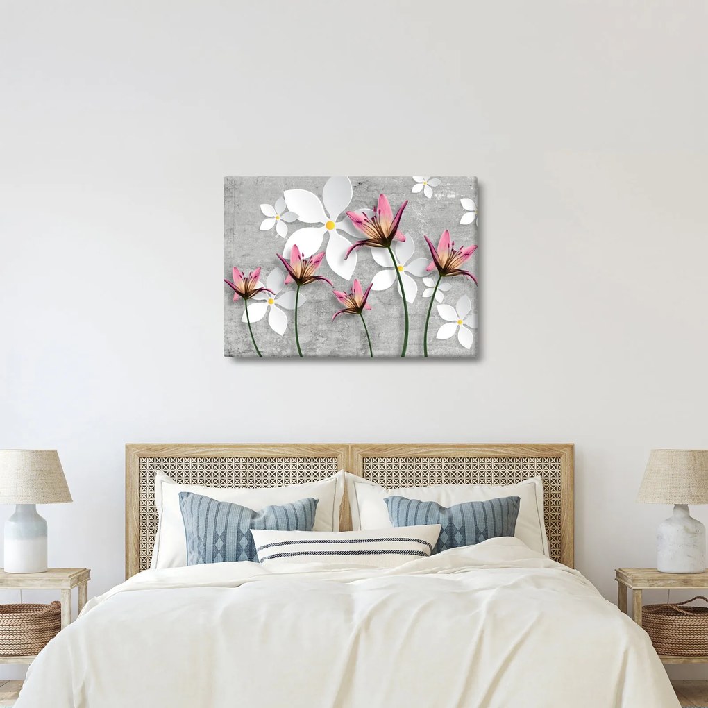 Tablou cu abstracție florală (70x50 cm)