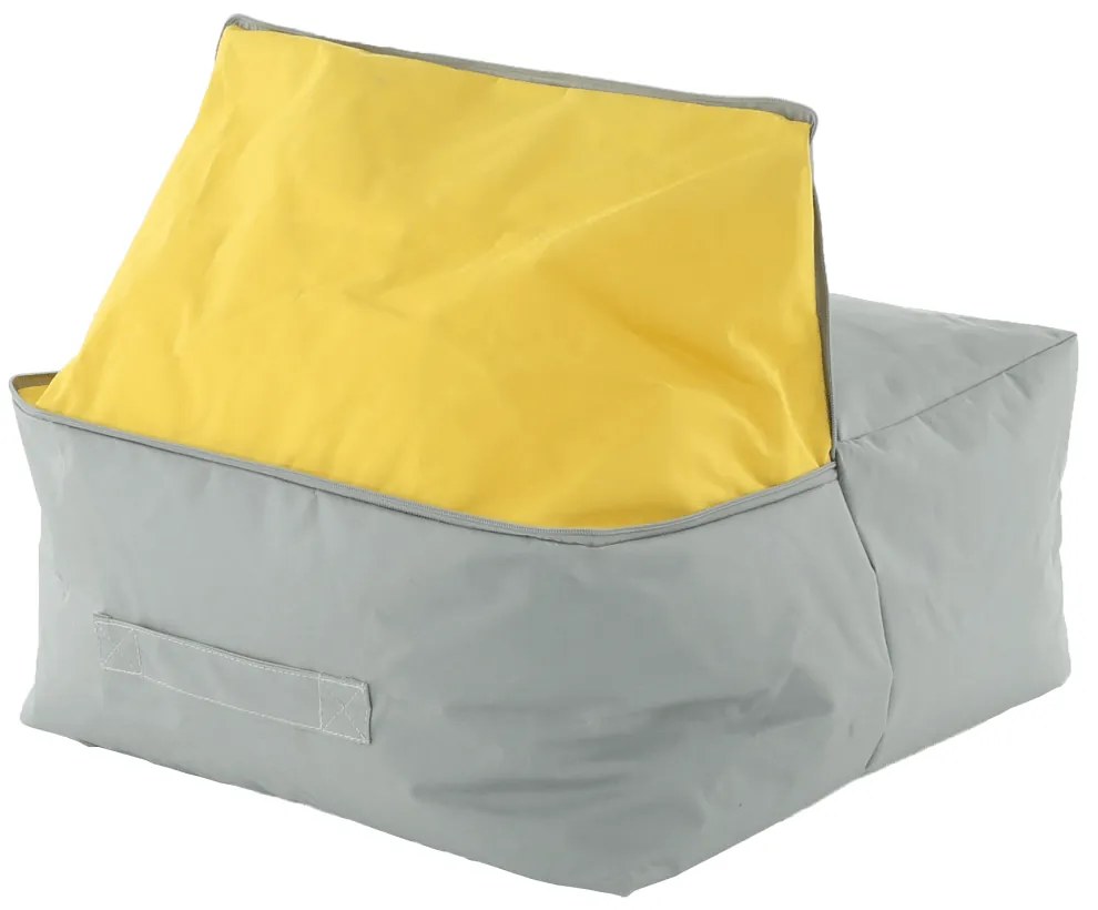 Fotoliu tip sac, gri/material textil verde, ALIMOR
