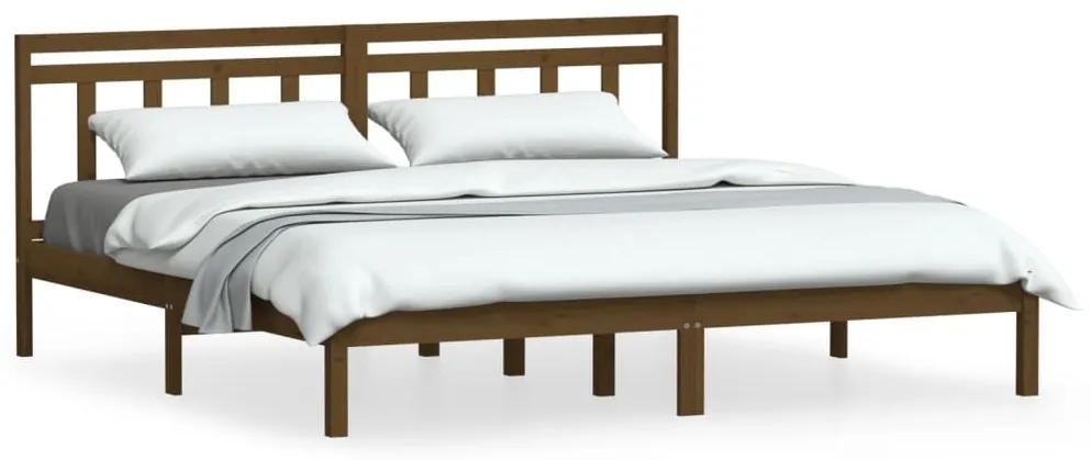 3100612 vidaXL Cadru de pat, maro miere, 200x200 cm, lemn masiv de pin