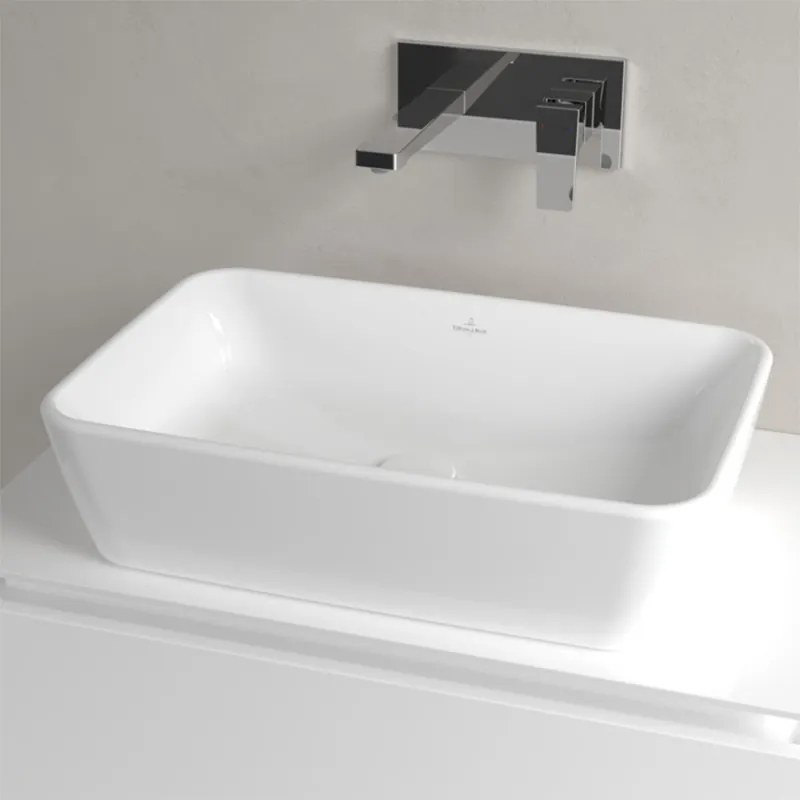 Lavoar pe blat, Villeroy & Boch, Architectura, dreptunghiular, 60 cm, cu preaplin, alb