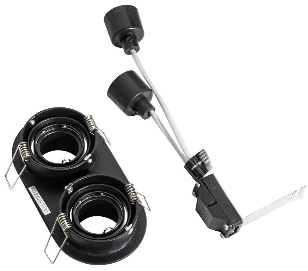 Spot îngropat rotund negru GU10 35mm orientabil 2 lumini - Installa