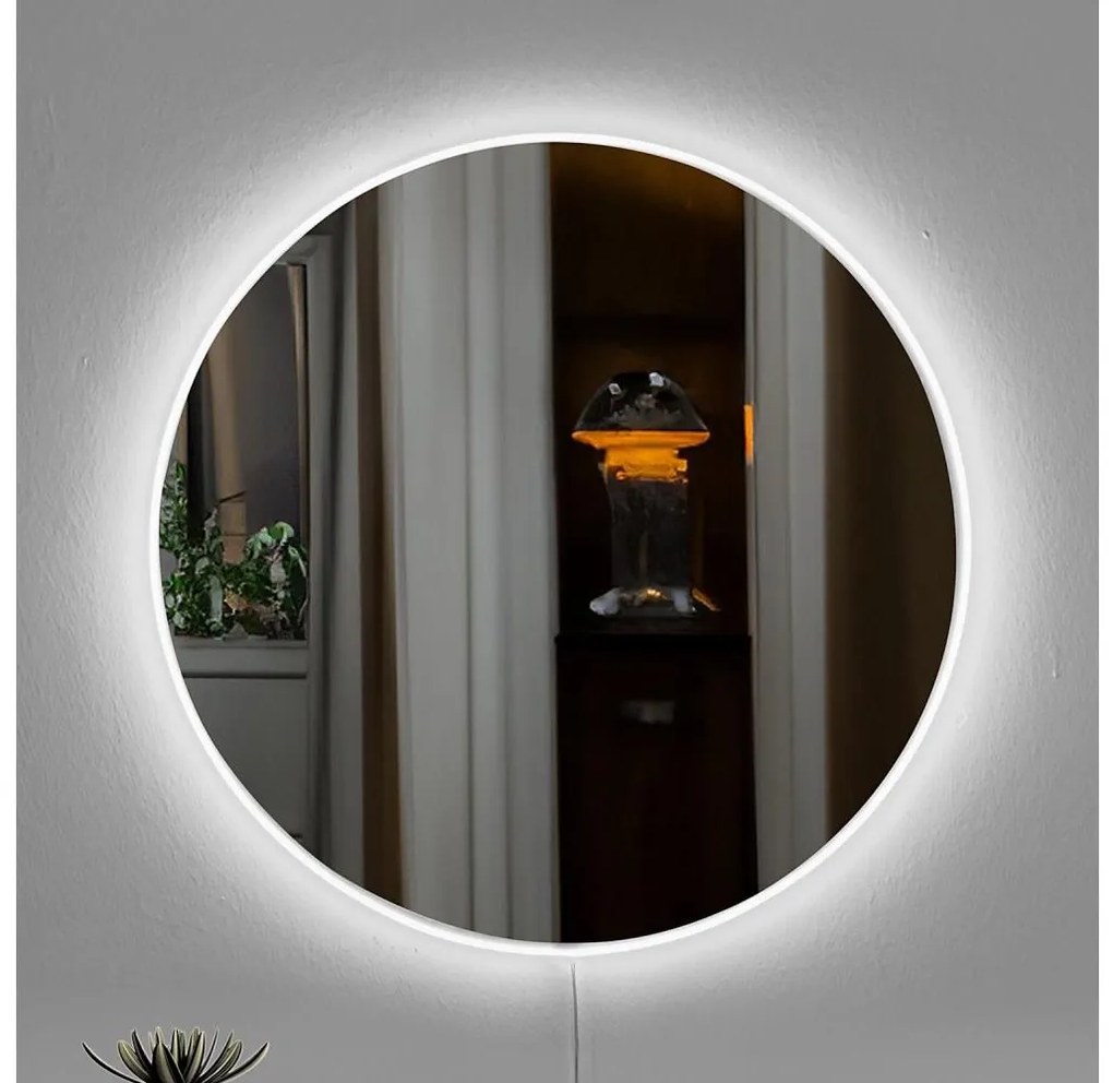 Oglindă LED de perete cu retroiluminare ROUND d. 40 cm alb