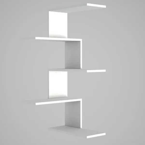 Etajeră de colț CANIKO 109x51,5 cm albă