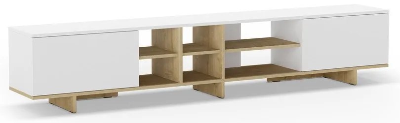 Masă TV albă 230x44 cm Cequoia – Marckeric