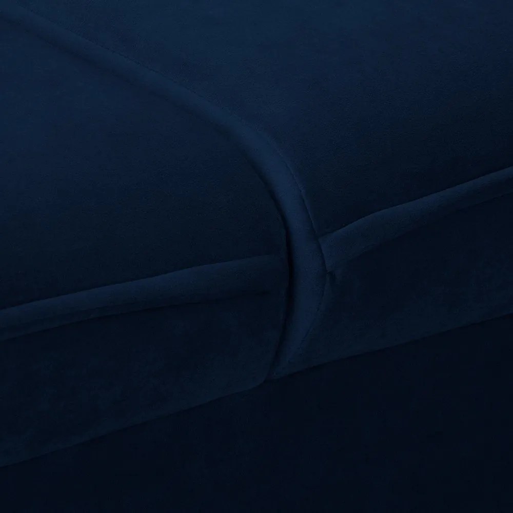 Canapea albastru-închis cu tapițerie din catifea 138 cm Juli – Ropez