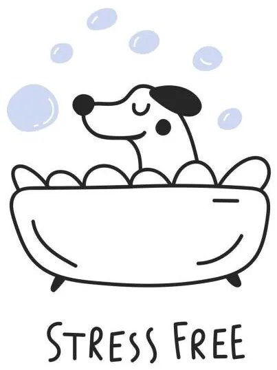 Ilustrație Cute dog taking a bath. Stress free., Igor Levin