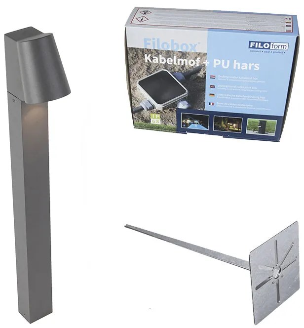 Lampă modernă de exterior antracit cu LED - Uma