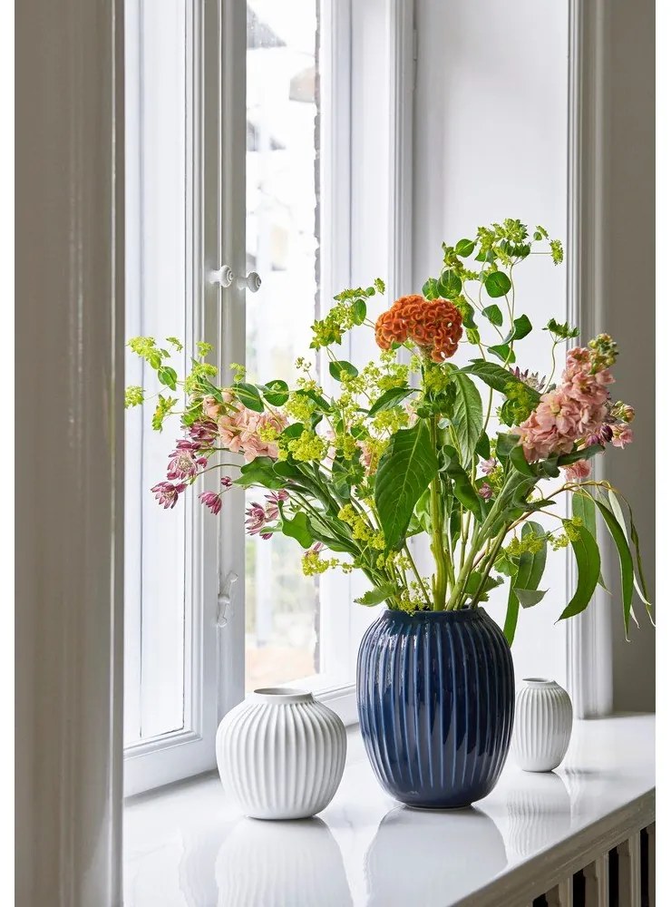 Vază din gresie Kähler Design Hammershoi, înălțime 10 cm, alb
