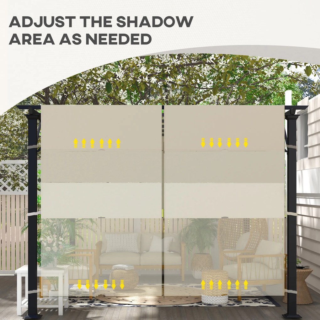 Outsunny Copertină Pergolă Rezervă UV 3x3(m) 4.9x1.2m Ușor de Instalat Kaki | Aosom Romania