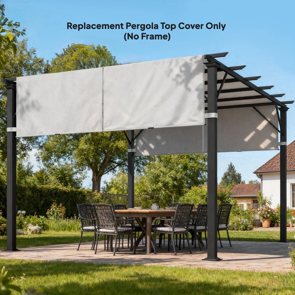 Outsunny 2 Bucăți Husă de Schimb pentru Pergolă, Protecție UV, Ușor de Montat, pentru Pergolă 3x3 m, Gri | Aosom Romania
