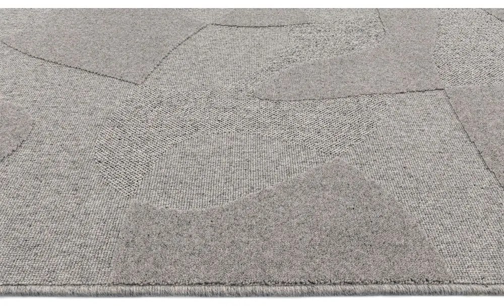 Covor gri din lână 200x300 cm Morphic Botanica – Agnella