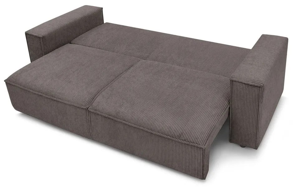 Canapea extensibilă din reiat Bobochic Paris Nihad, 245 cm, maro închis