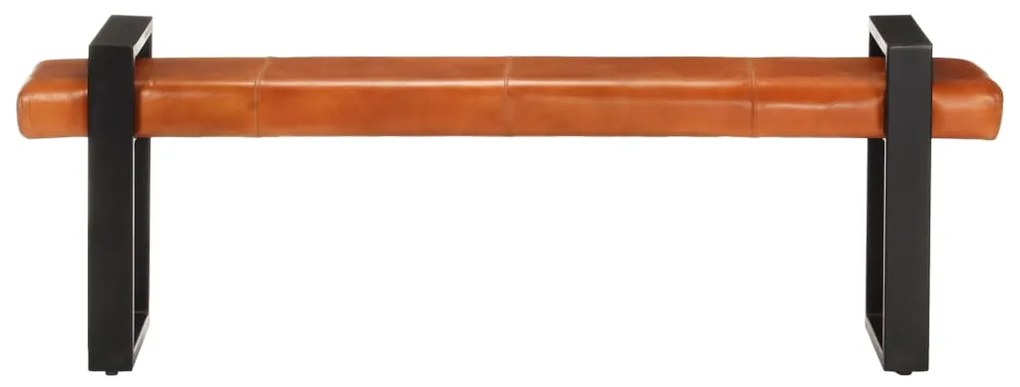 288081 vidaXL Bancă, negru și maro, 160 cm, piele naturală de capră