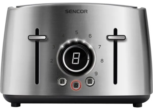 Sencor - Prăjitor de pâine cu 4 fante, 1600 W/230 V, crom mat
