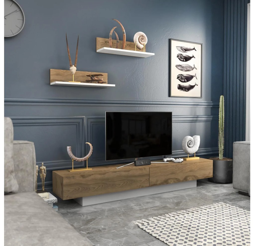Mobilier living Lusalona (alb + Stejar). 1107304